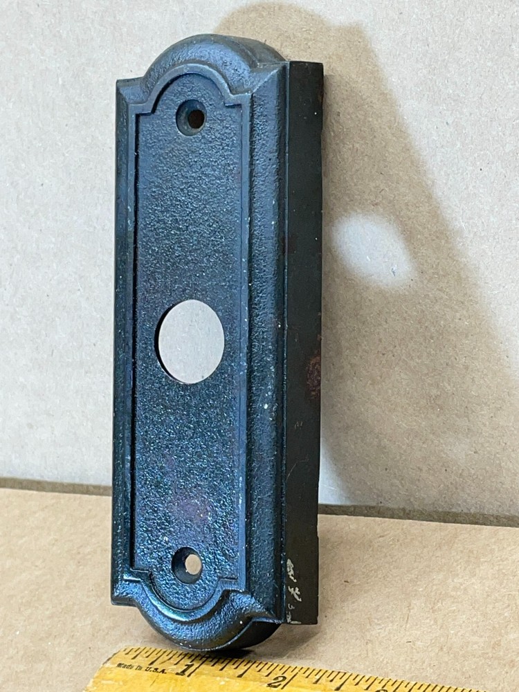 Cast Iron Rectangular Doorbell Chime Push Button Cover Only Marked on Back 6"x2"