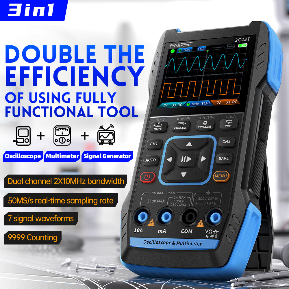 FNIRSI 2C23T Handheld Digital Oscilloscope Multimeter+ Function Signal Generator