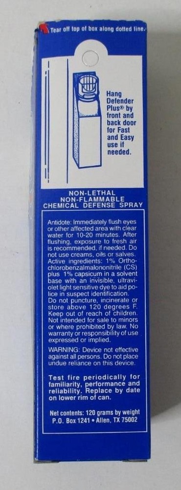 DEFENDER PLUS Home Model PEPPER SPRAY - Hangs on Front or Back Door for Fast Use