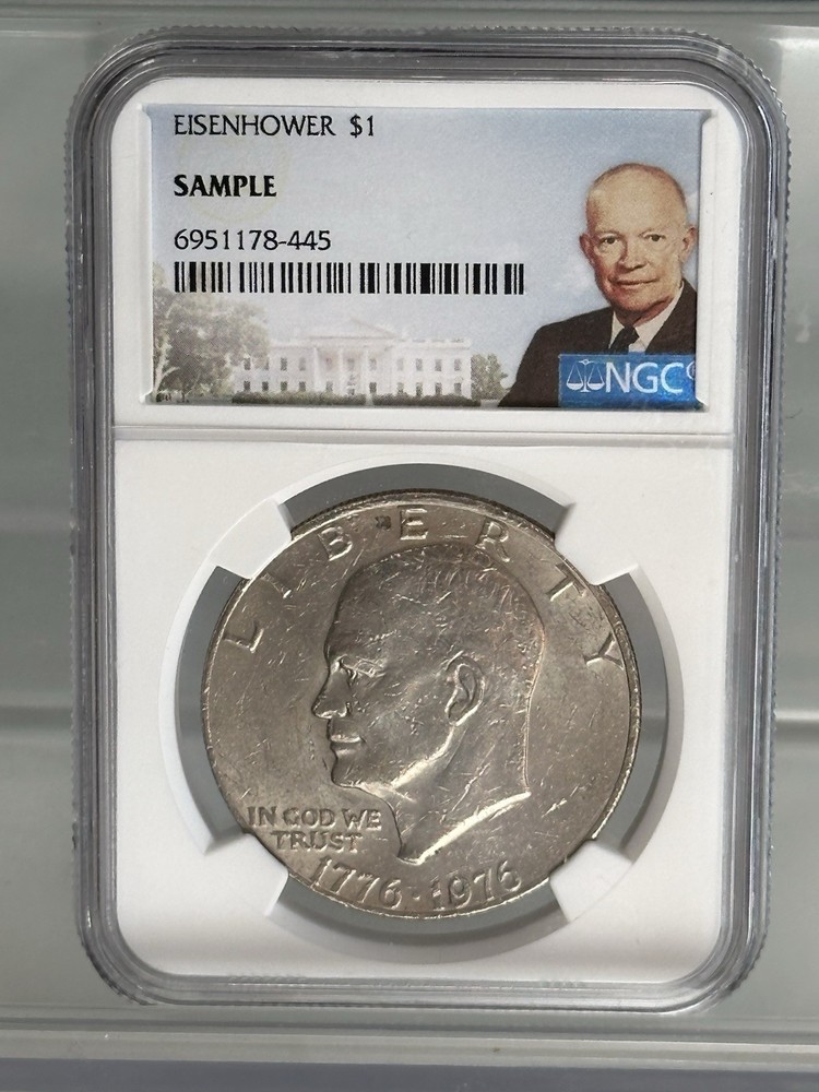 1976 Bicentennial Eisenhower $1 NGC Sample slab