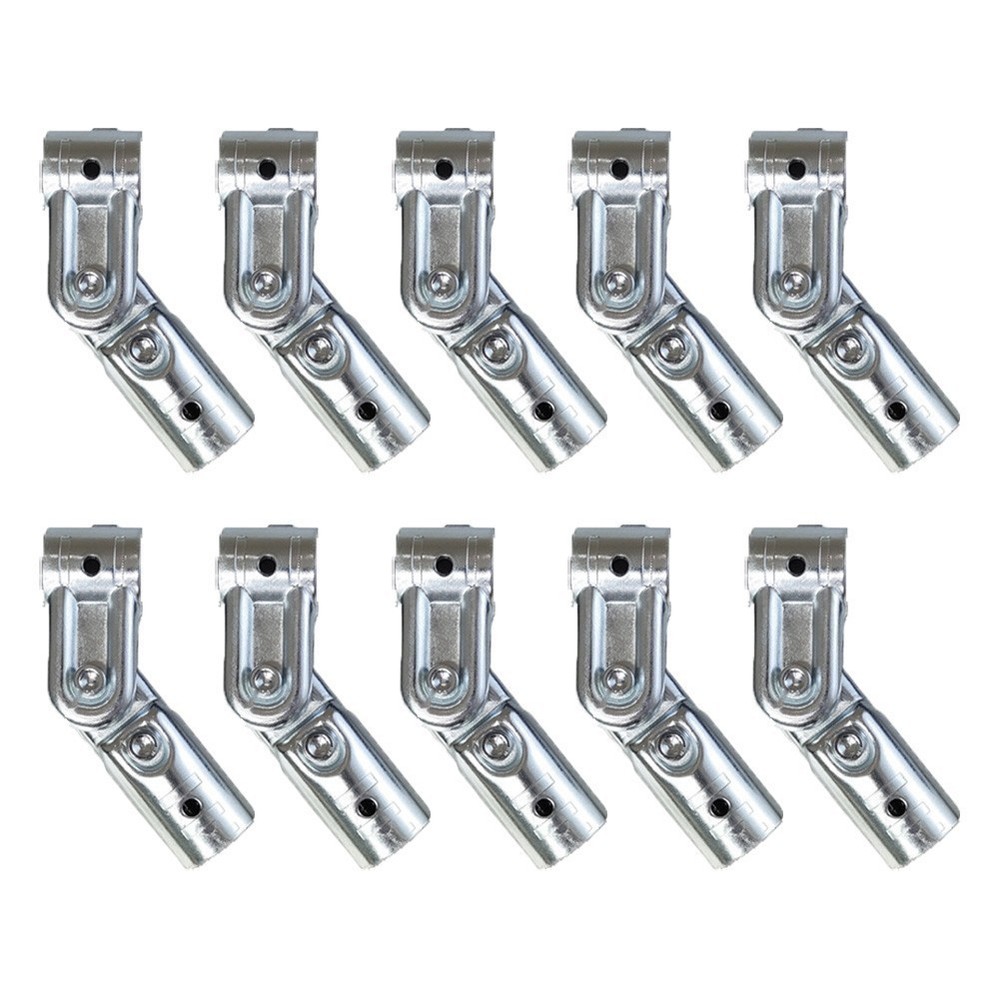 10 pcs Adjustable Pipe Connectors Adjustable Angle Range Galvanized Carbon Steel