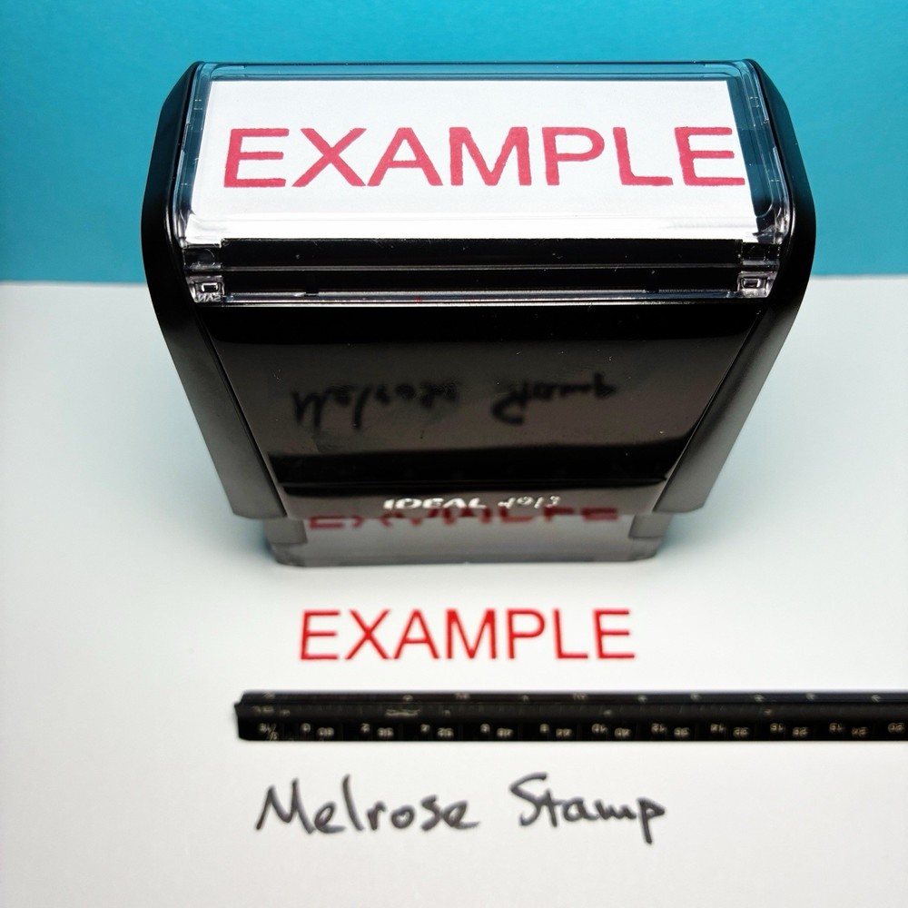 Example Rubber Stamp Red Ink Self Inking Ideal 4913
