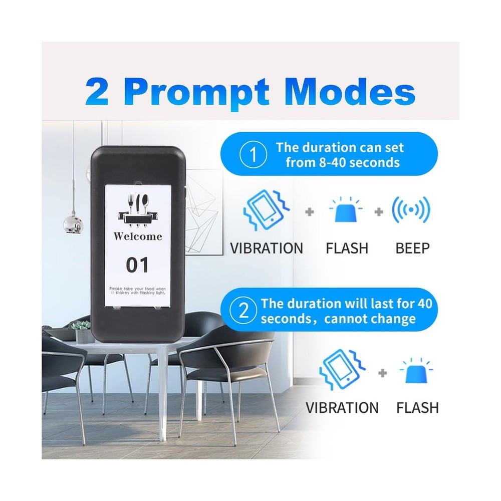 Restaurant Pager System, 16 Wireless Beepers, Touch Screen Keyboard Calling C...