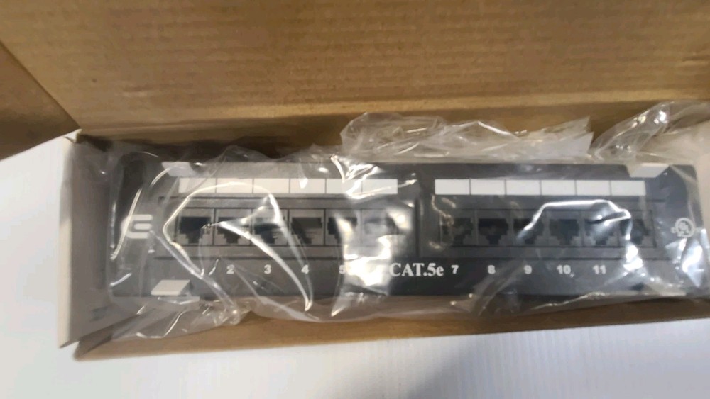 Cat 5e Mini 12-Port Patch Panel 89D Mounting Bracket. NEW Commercial