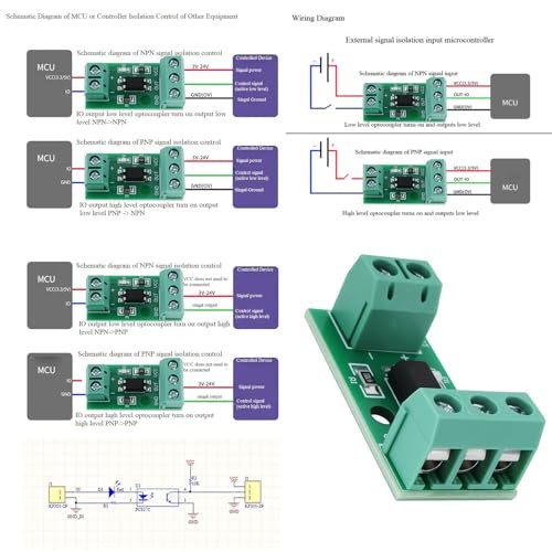 4X 1-Channel PC817 Optocoupler Isolation Module () Suitable for 12V