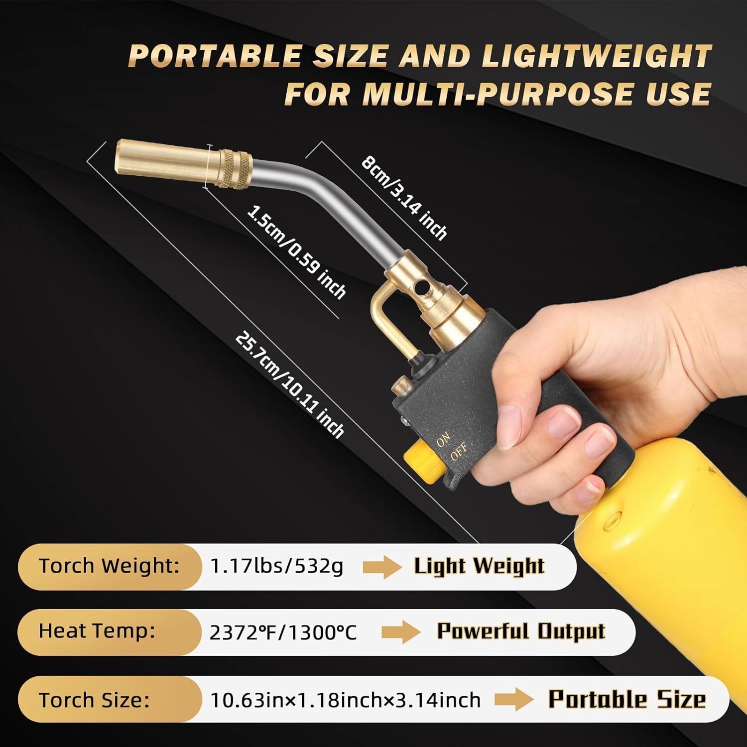 Propane Torch Head Mapp Gas Torch Map GasTorch Kit Welding Torch Brazing Torch