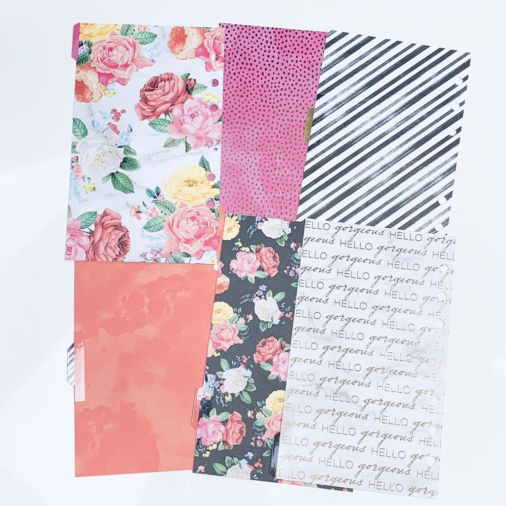 Personal Planner 6 Dashboards Inserts Flower set for journaling