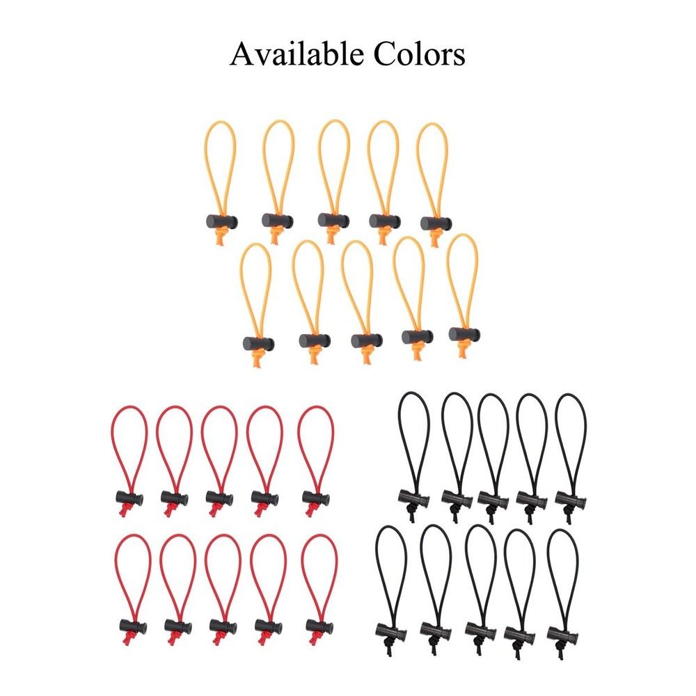 Foto&Tech Extra Thick Elastic Cable Ties 10Pack 16cm Adjustable Reusable Black