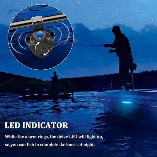 Fishing Bite Alarms, 4PCS Electronic Fish Bite Indicator, Fish Pole Clip On