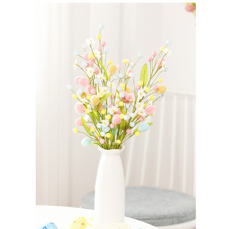 Easter Spray with Easters Eggs Artificial Easters Eggs Flower Spring Floral Stem