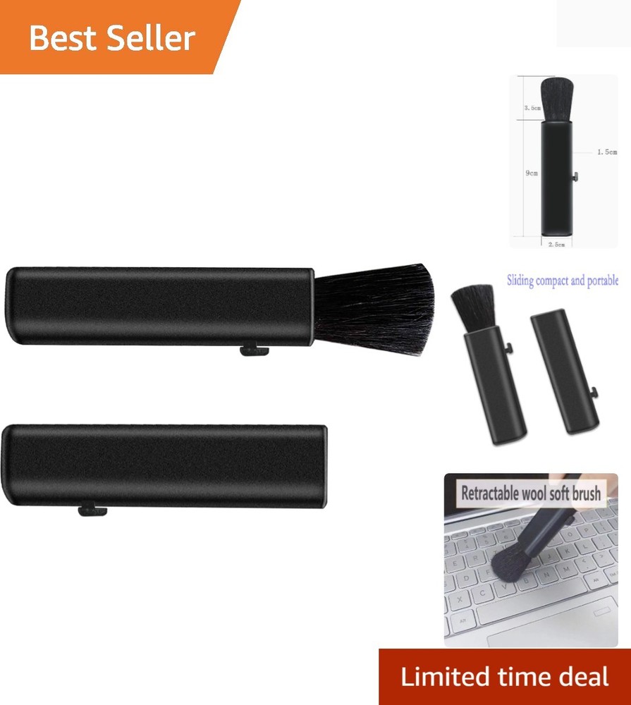 2-Pack Retractable Laptop Keyboard Cleaning Brushes - Portable & Effective