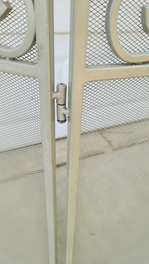 Vintage Fireplace Screen Large Heavy Wrought-iron
