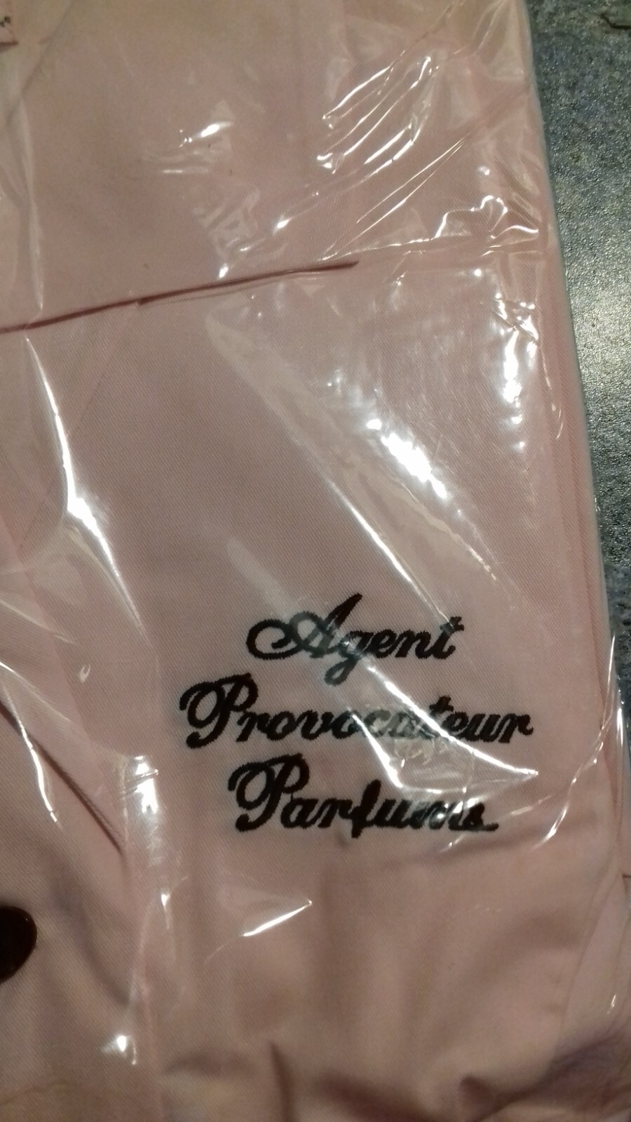 AGENT PROVOCATEUR SEXY NWT PINK UNIFORM DRESS SIZE 12 STAFF BLACK BUTTONS PARFUM