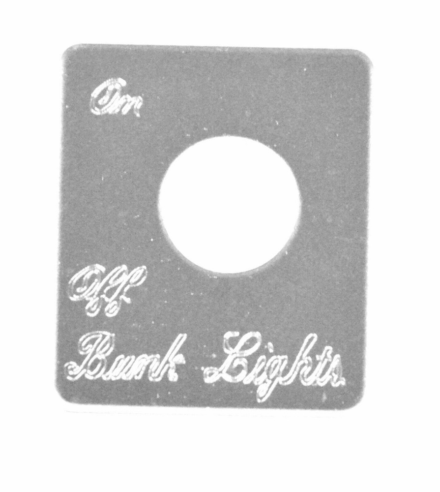 HTS Toggle Switch Plate for Peterbilt Bunk Lights Engraved #PB-2050