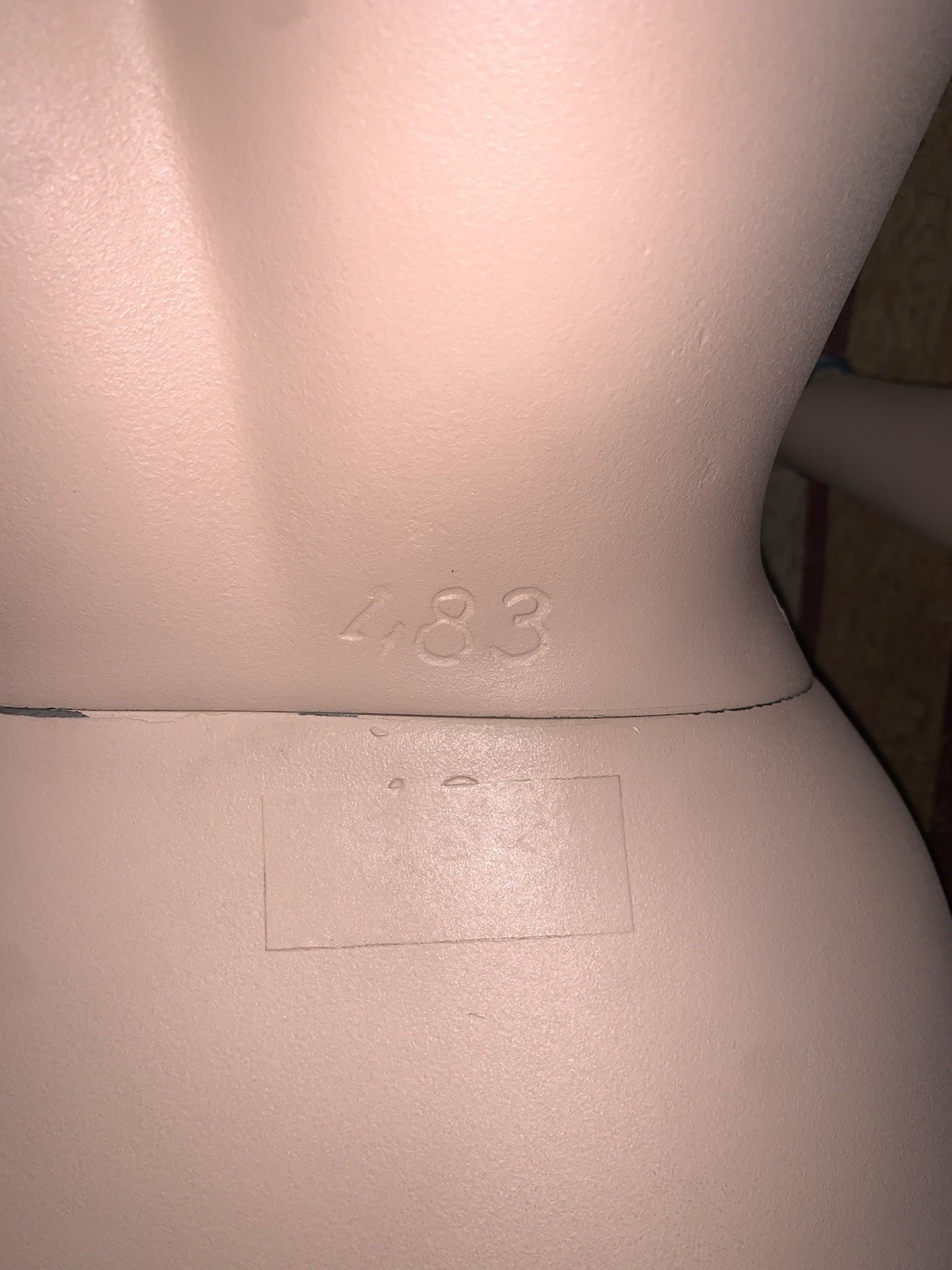 1960s FULL SIZE STORE CLOTHING DISPLAY MANNEQUIN WOMAN PLASTER? METAL STAND