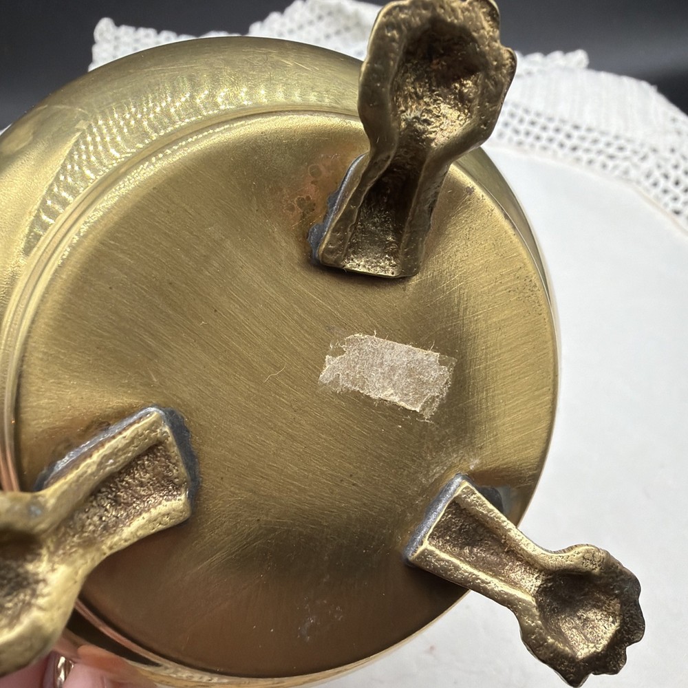 VTG Solid Brass Open Salt Cellar With Claw Feet
