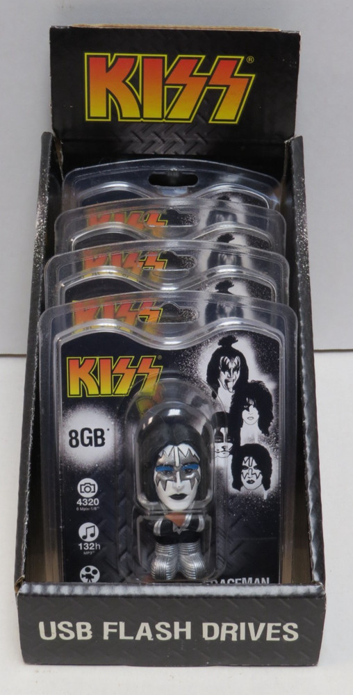 KISS FLASH DRIVE 8G COUNTER TOP DISPLAY BOX + COMPLETE SET OF 4