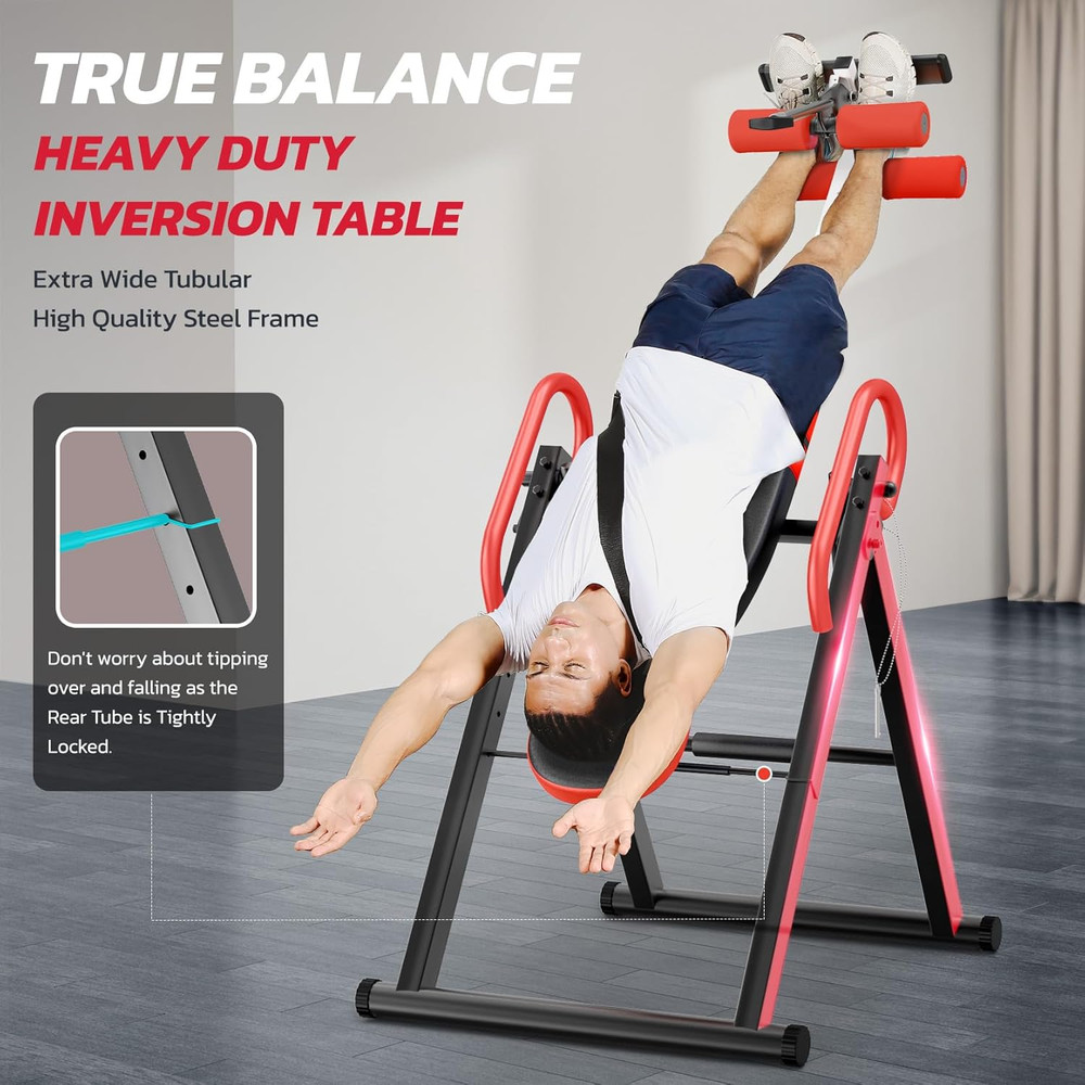 Gravity Inversion Table for Back Pain Relief 2026 New Inversion Table W/Lumbar S