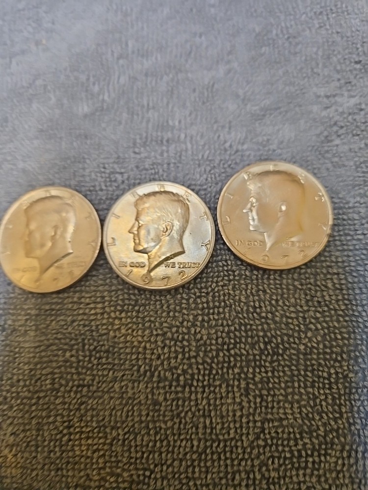 3 Kennedy Half Dollars, 1972