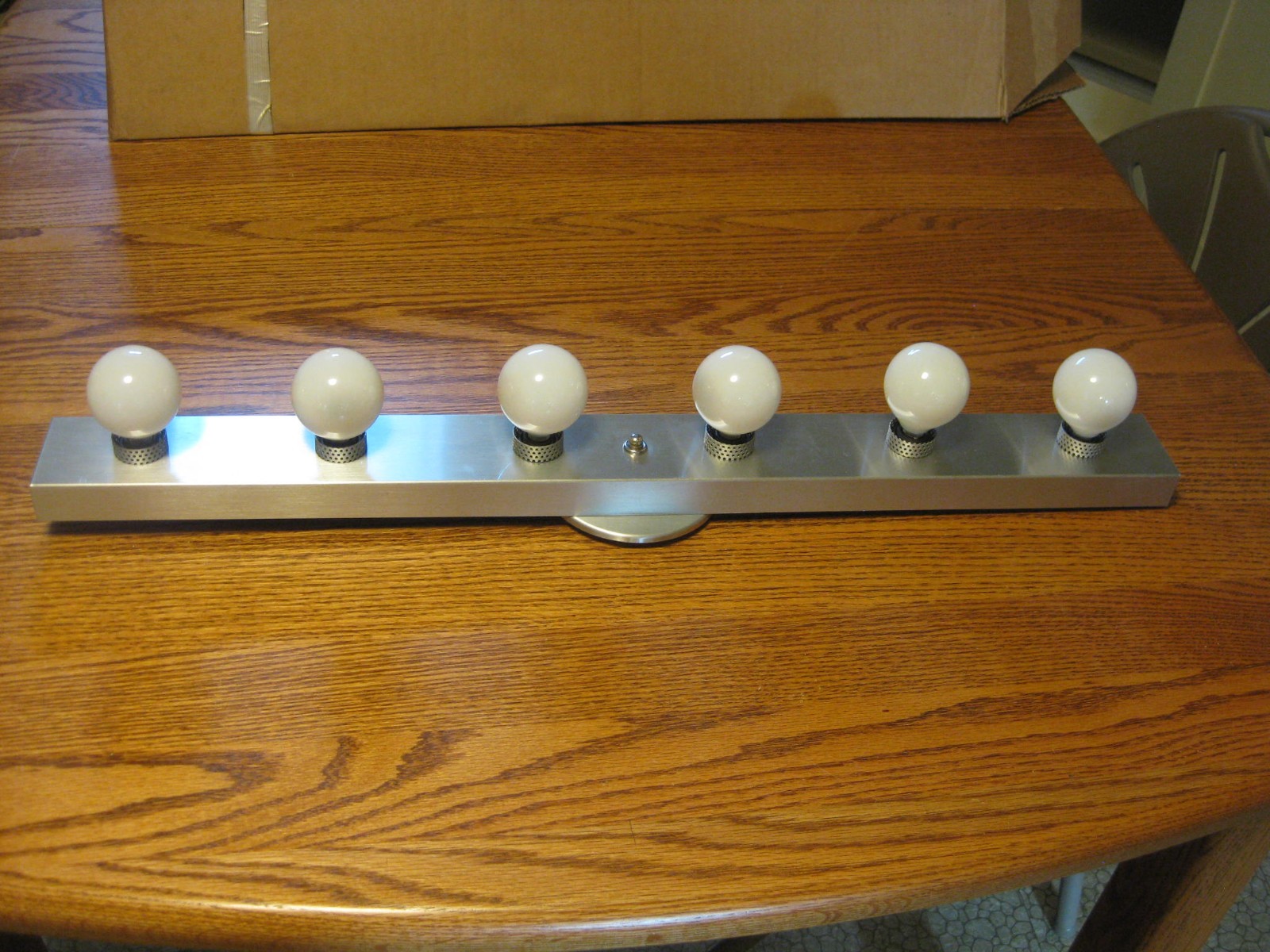 Vintage 1978 Bathroom Wall Light Fixture Sconce - Brushed Aluminum  L&S Lighting