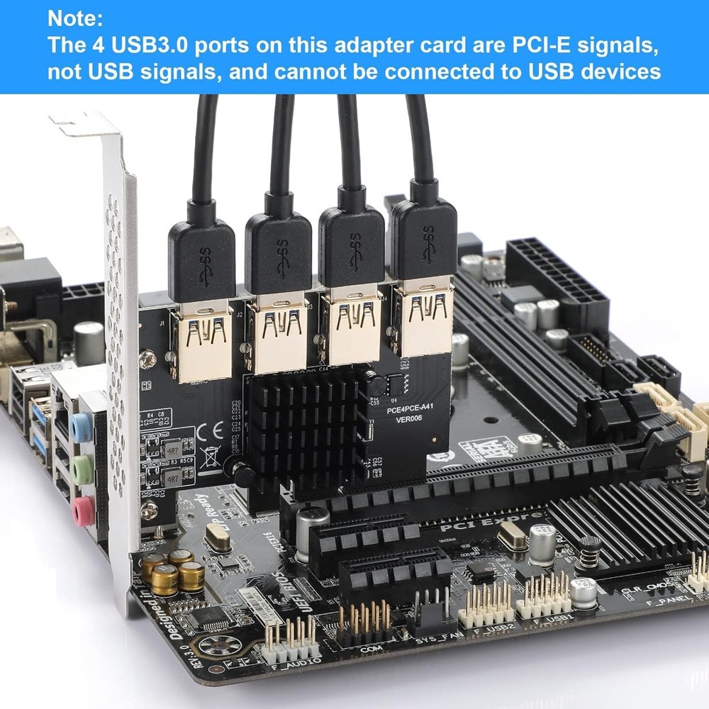 Expand Your GPU Potential with PCI-E 4X to 4 PCIe Riser Card for Superior Mining