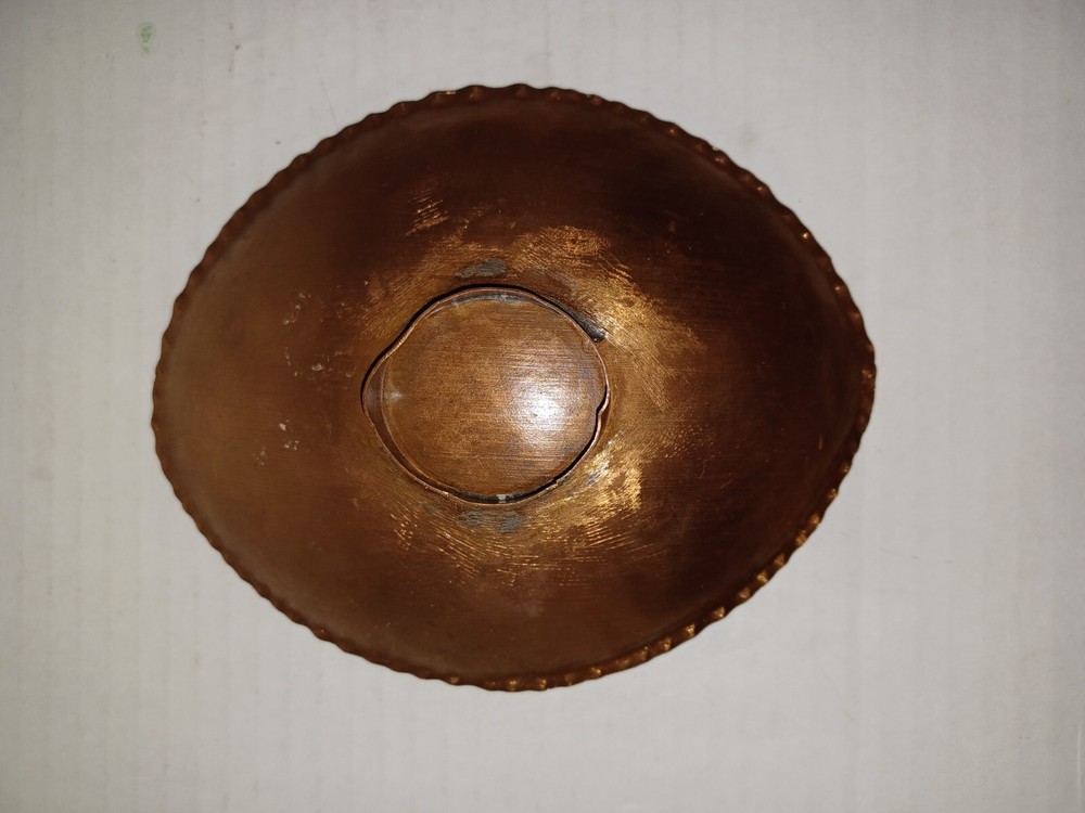 Artisan Enamel and Copper Footed Trinket Dish