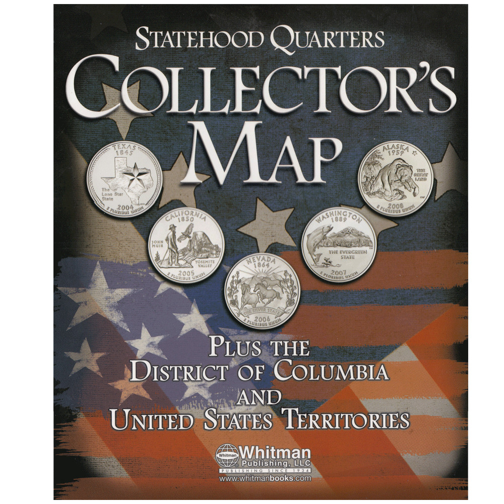 Statehood Quarters Map Oversized Folder/Map - Full Color - Whitman