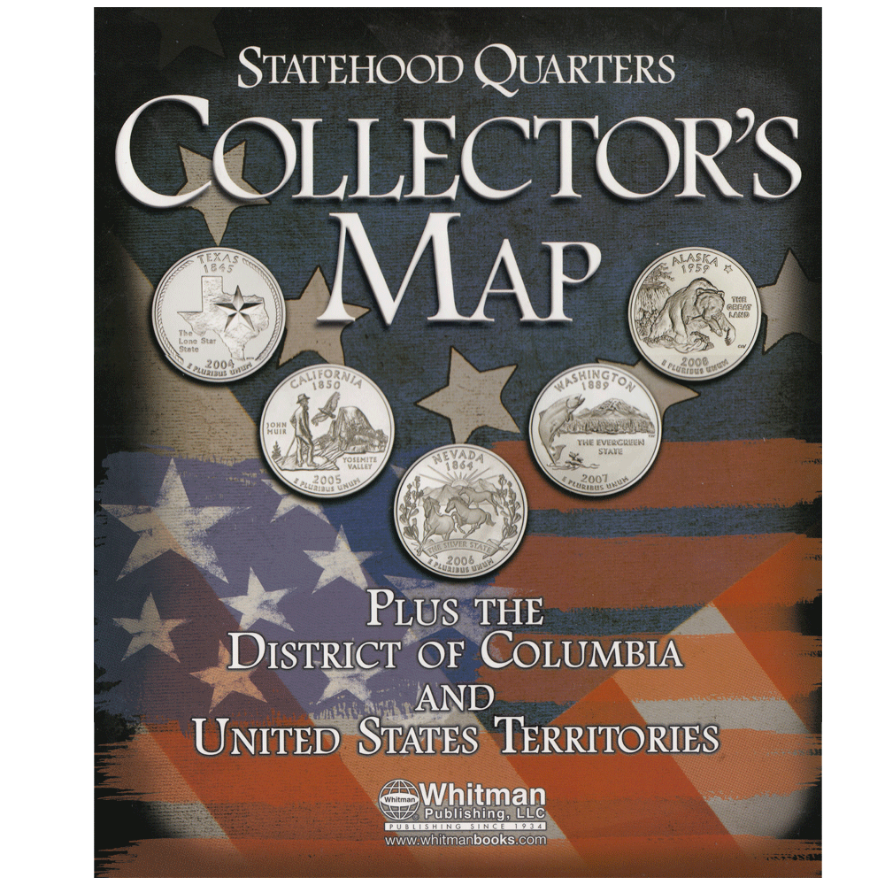 Statehood Quarters Map Oversized Folder/Map - Full Color - Whitman