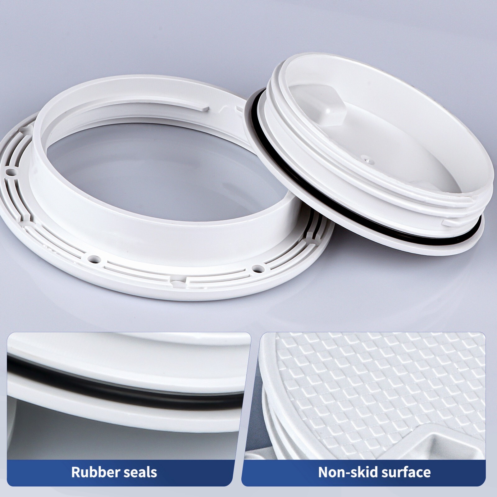 2PCS Boat DECK Plate Detachable Cover 4" White Boat Access Hatch Cover