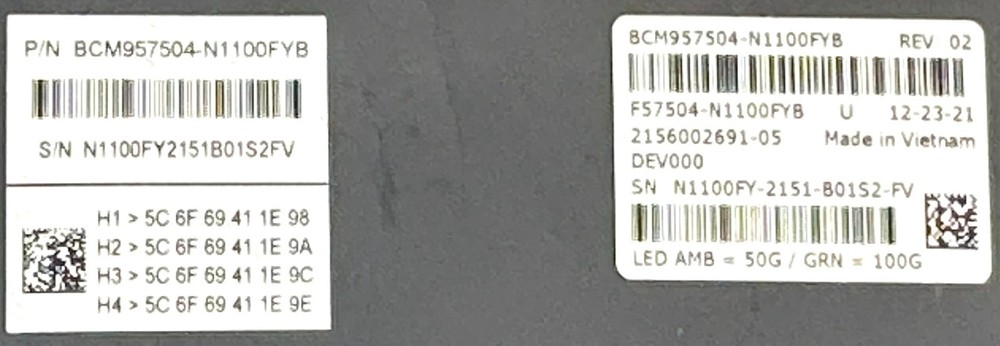 Broadcom 957504 1-Port 100GbE QSFP+ PCIe Network Card P/N: BCM957504-N1100FYB