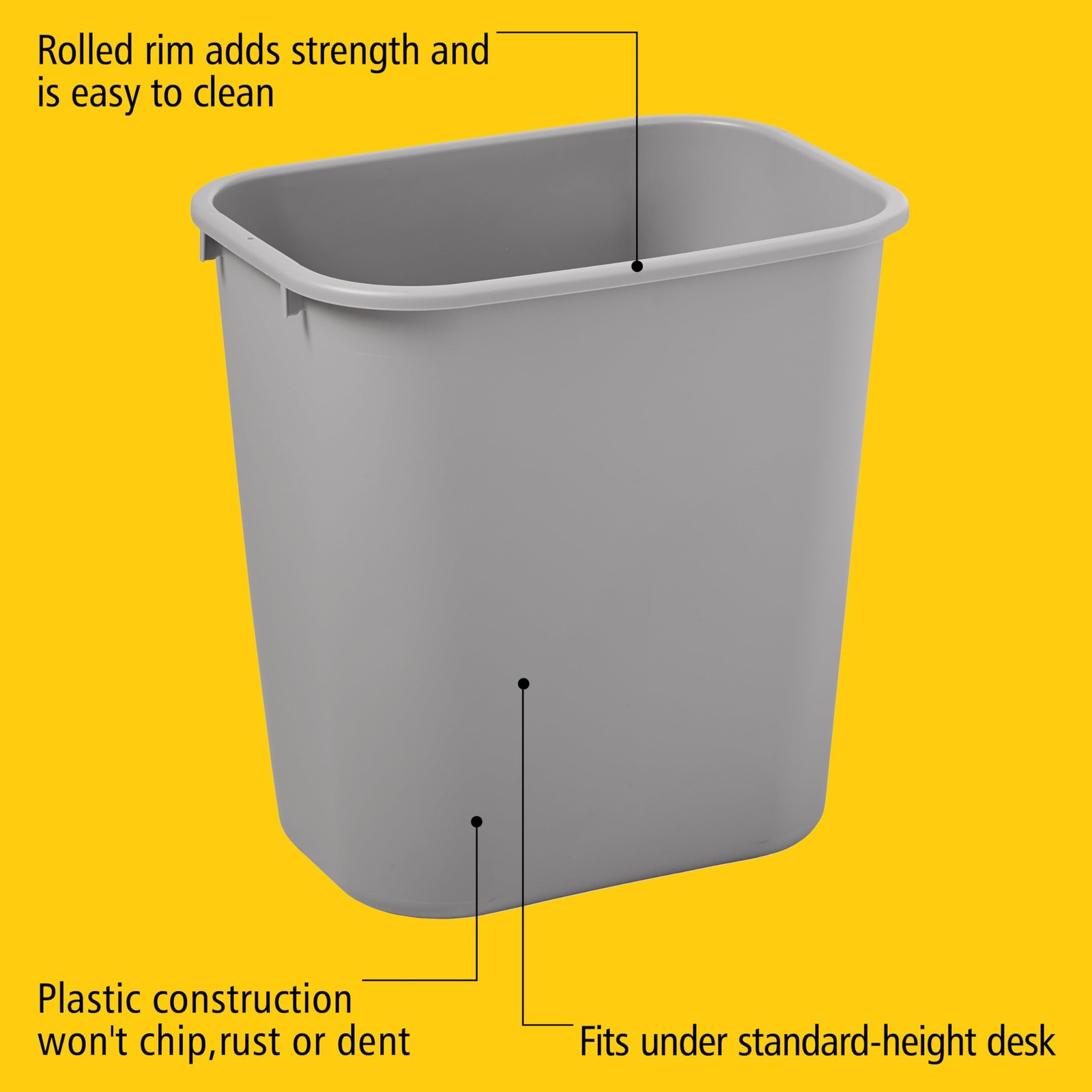 Rubbermaid Commercial Products Resin Wastebasket/Trash Can, 7-Gallon/28-Quart,