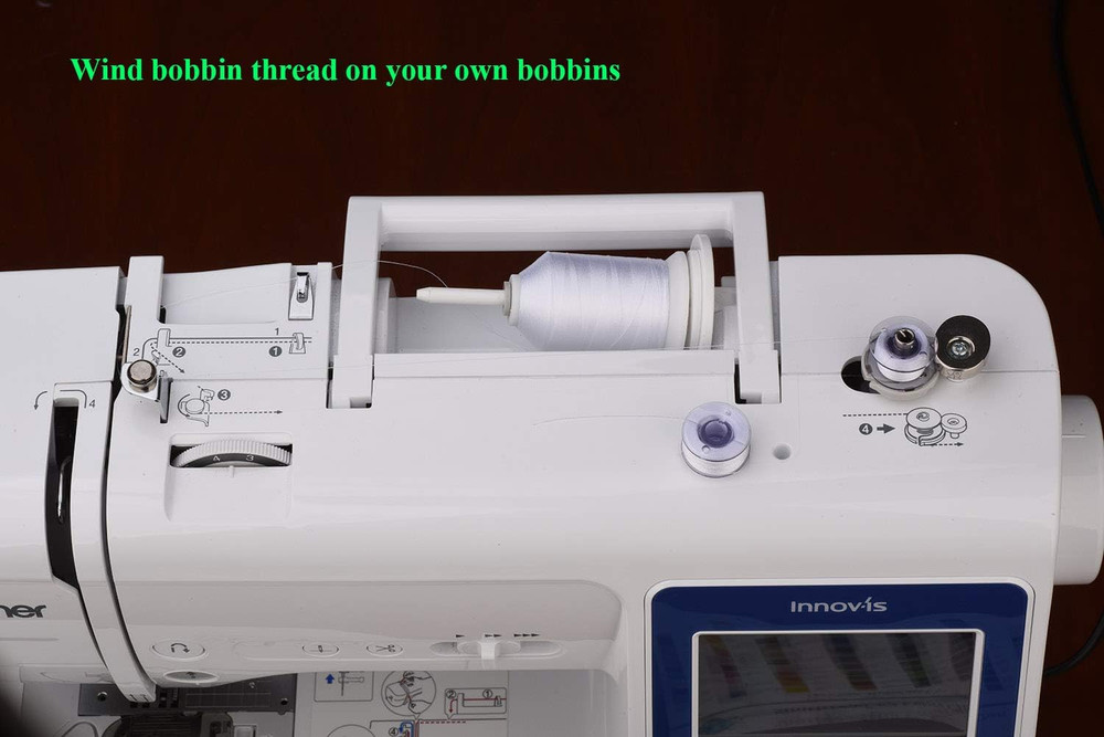 Simthread 4 White 2 Black 60WT Sewing Bobbin Fill Machine Embroidery Thread - 15