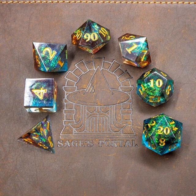 Sage's Crystals - Manaflow Sharp Edge Resin Polyhedral Dice Set DnD RPG