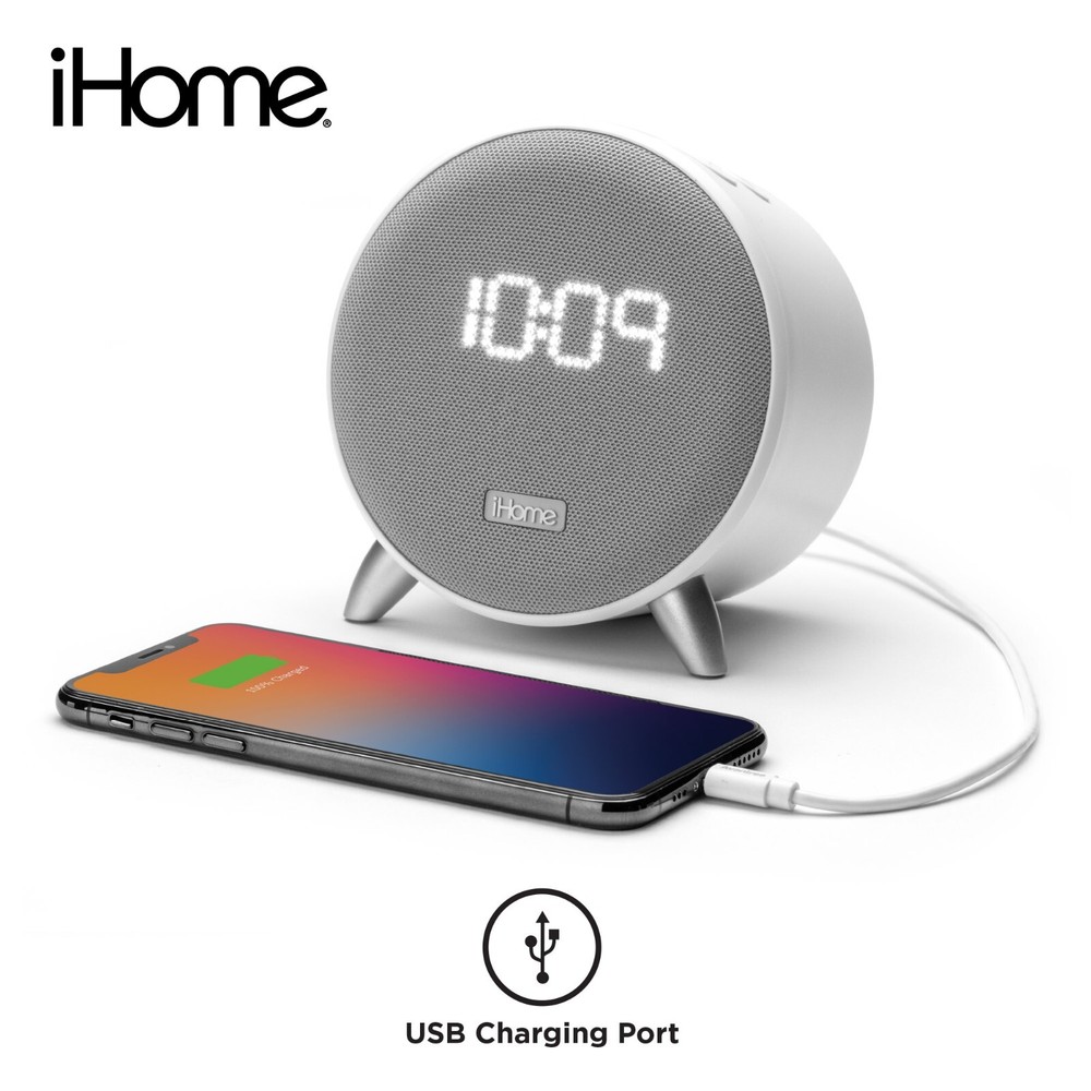 iHome Bluetooth Alarm Clock with USB Charger
