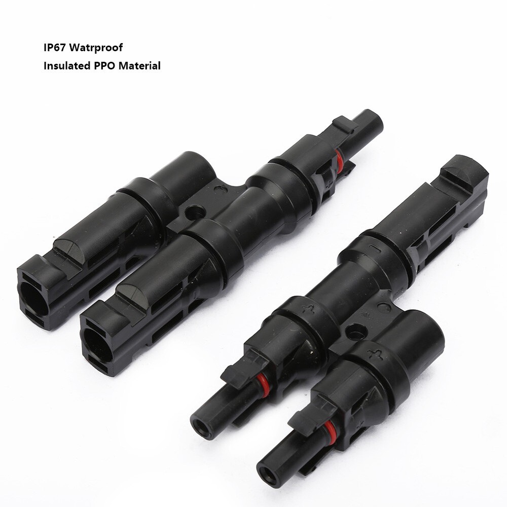 1Pair Solar Cable Splitter Waterproof IP67 2Y Branch Solar Panel Cable Connector