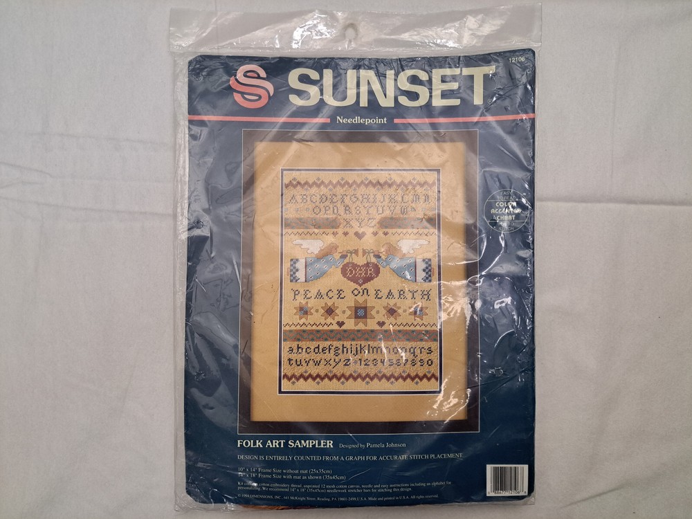 Sunset Needlepoint Kit - Folk Art Sampler #12106
