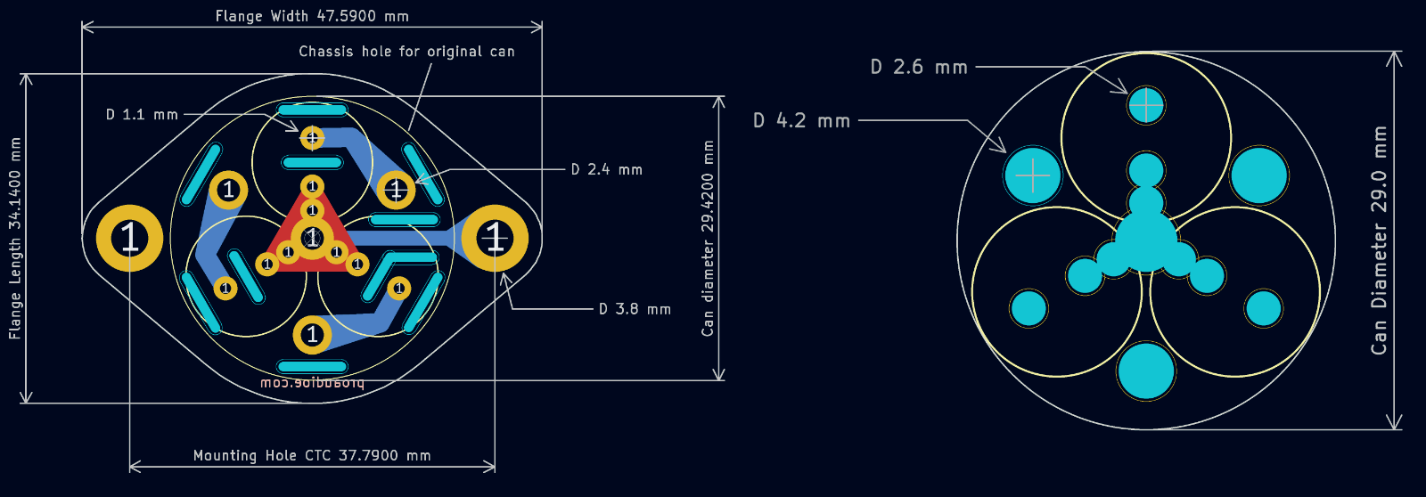 Multi Sector Section Capacitor Circuit Board KIT 450V up to three Capacitors 3-1