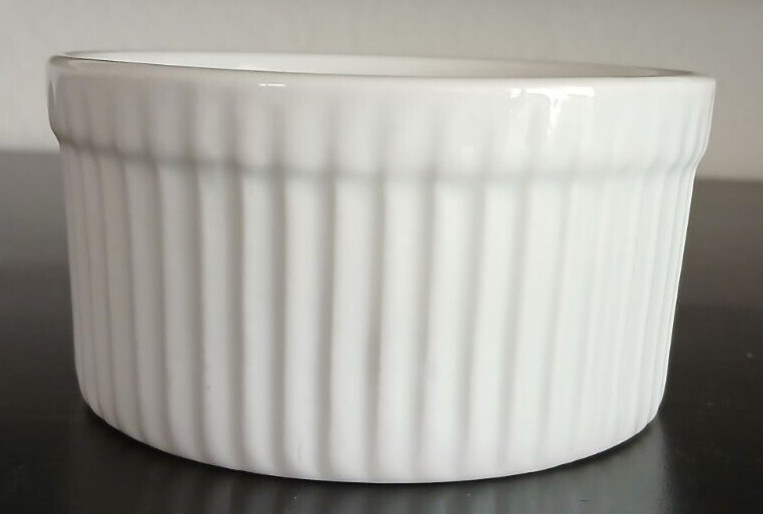 Cordon Bleu Porcelain White Ribbed Ramekin 3.76"