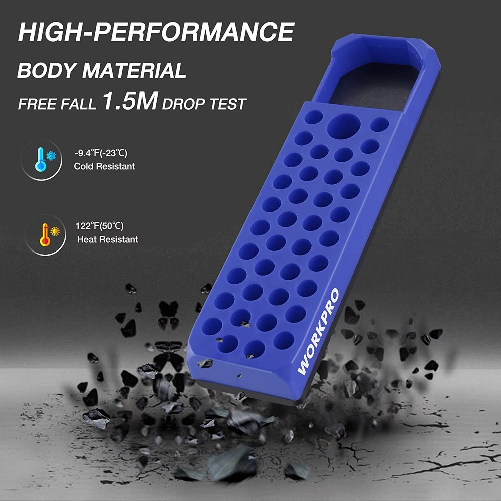 WORKPRO Magnetic 1/4 Hex Bit Organizer Screwdriver Drill Bit Holder Storage Tray