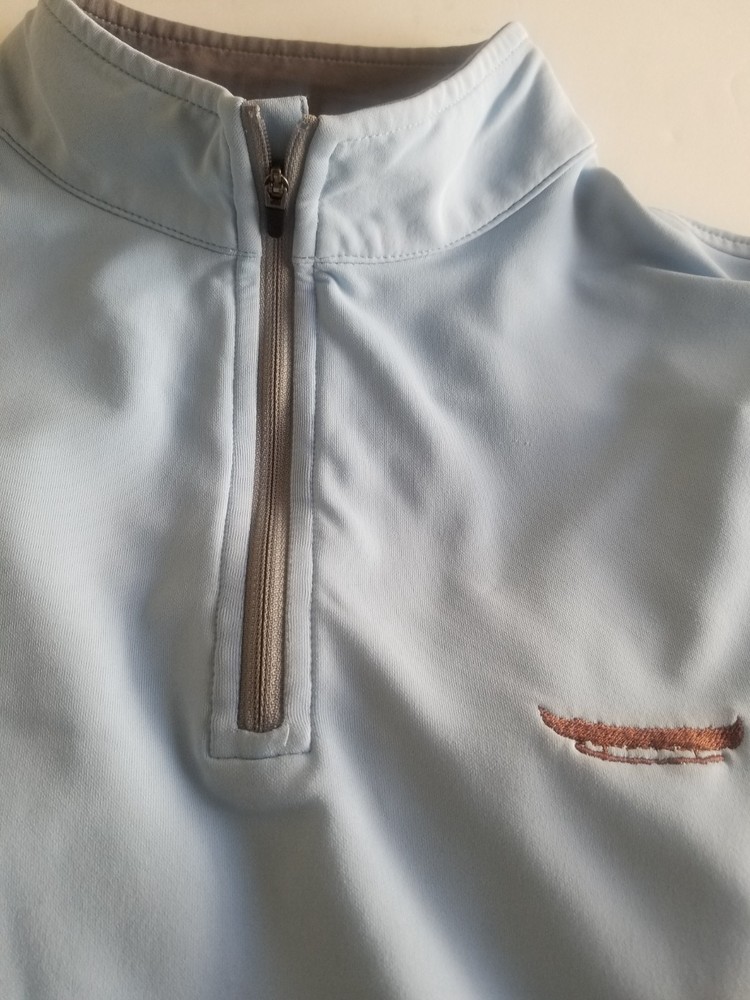 Peter Millar Men’s Medium Element 4 Wind 1/4 Zip Golf Pullover Jacket Lt Blue