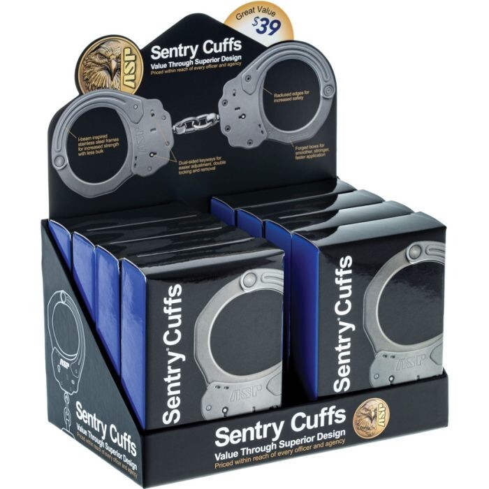 ASP Sentry Handcuff 8pc Display With Eight Individually Wrapped Sentry Handcuffs