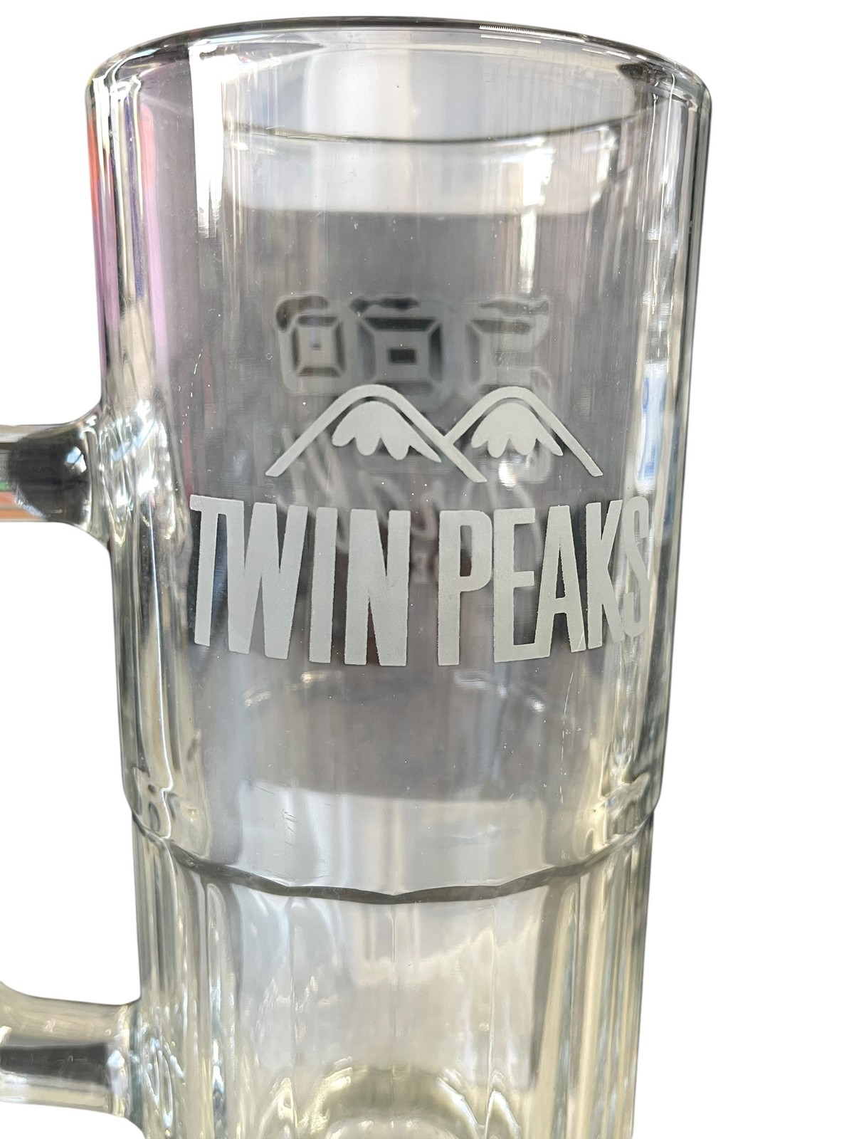 Twin Peaks Restaurant Draft Beer Mug Glass Stein 8" Tall Barware Collectible