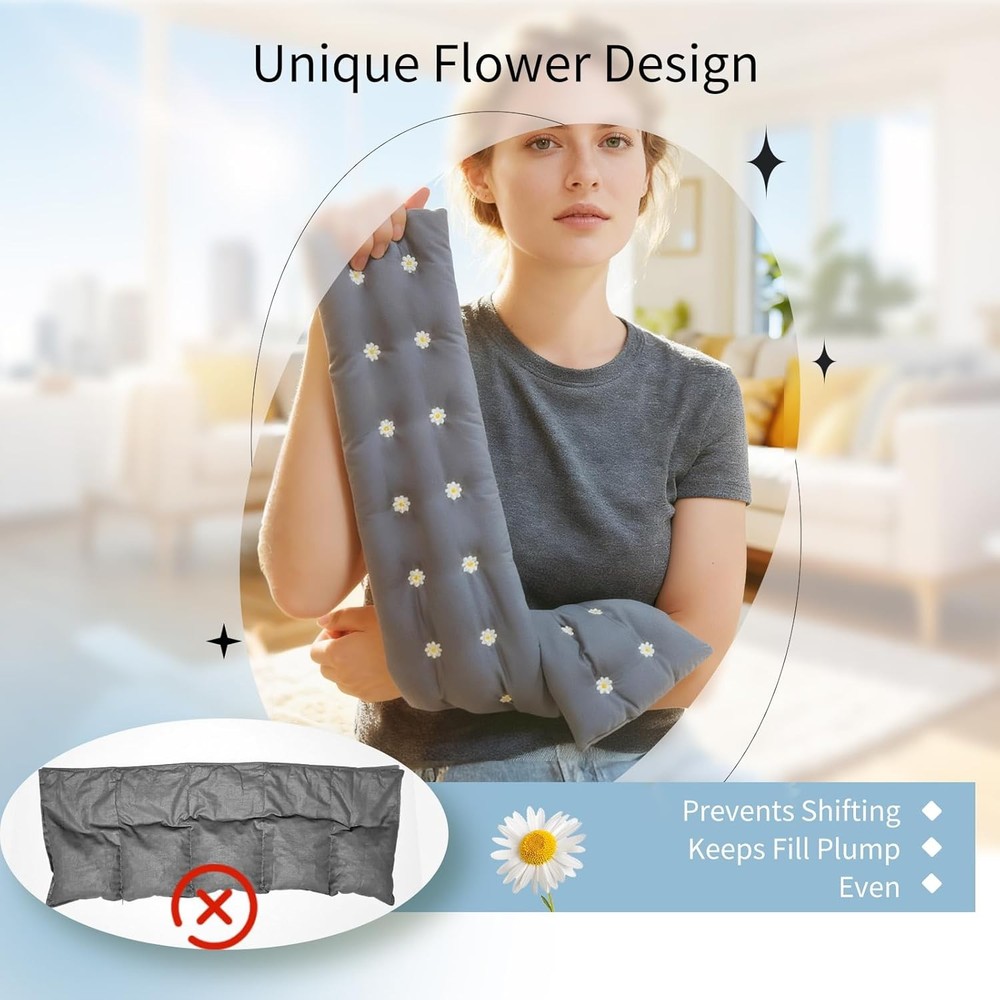 Heating pad for Neck Shoulders and Back Microwavable Machine Washable 27x5 Micro
