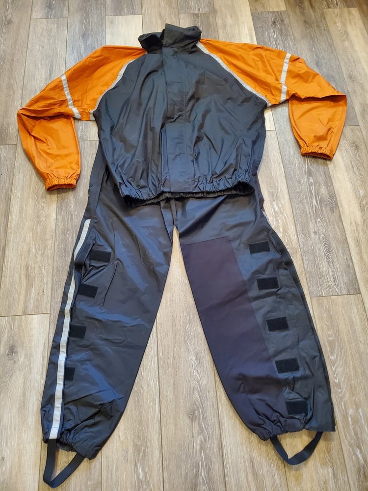 Harley Davidson Rain Suit Hooded Windbreaker Jacket & Pants Medium