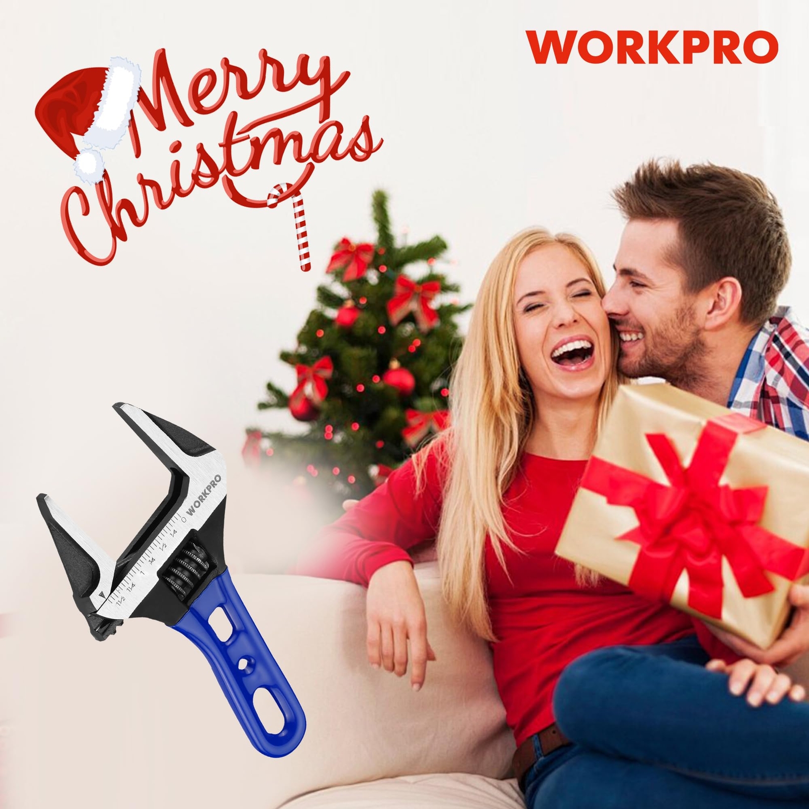 WORKPRO 4-inch Stubby Adjustable Wrench Metric/SAE Extra Wide Jaw Opening Wrench