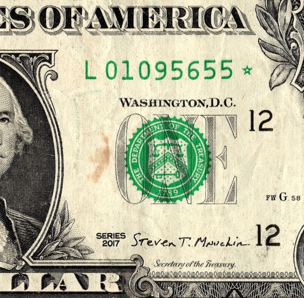 2017 L Star note Fancy Serial Number Regular Run