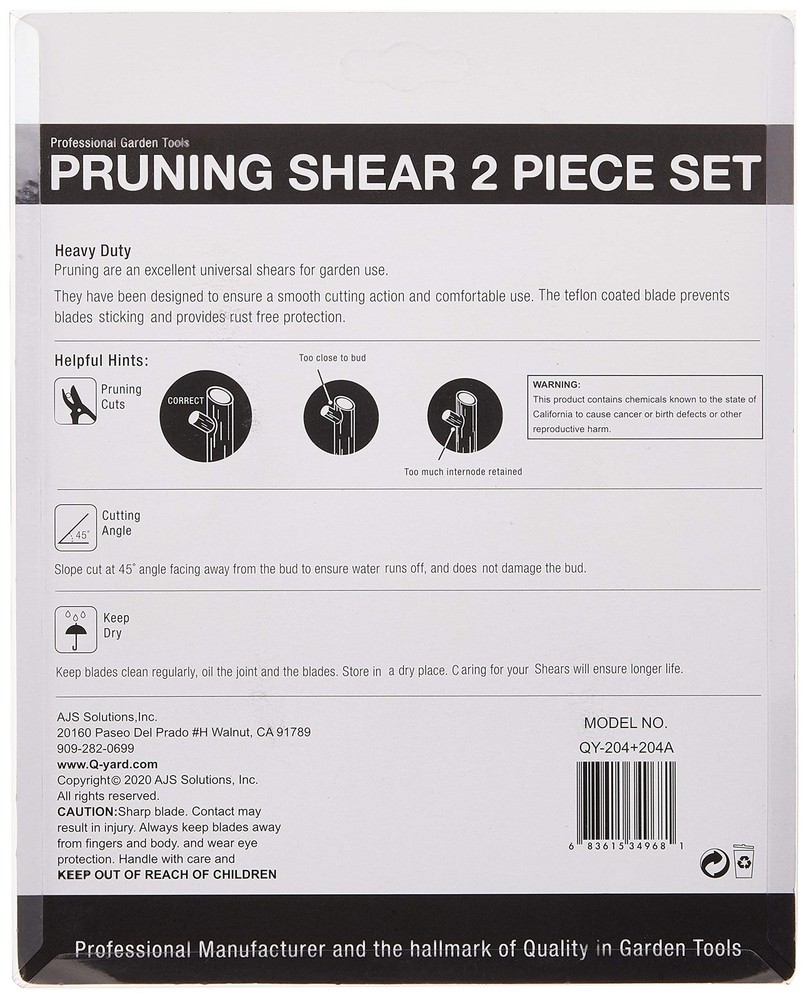 Pruning Shear 2 Pack Mini Extra Sharp Garden Hand Pruner Ergonomic Scissor
