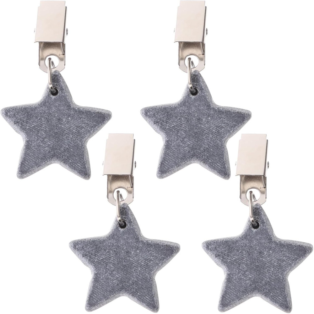 4Pcs Star Tablecloth Weights with Clips, Windproof Table Cover Weights for Patio
