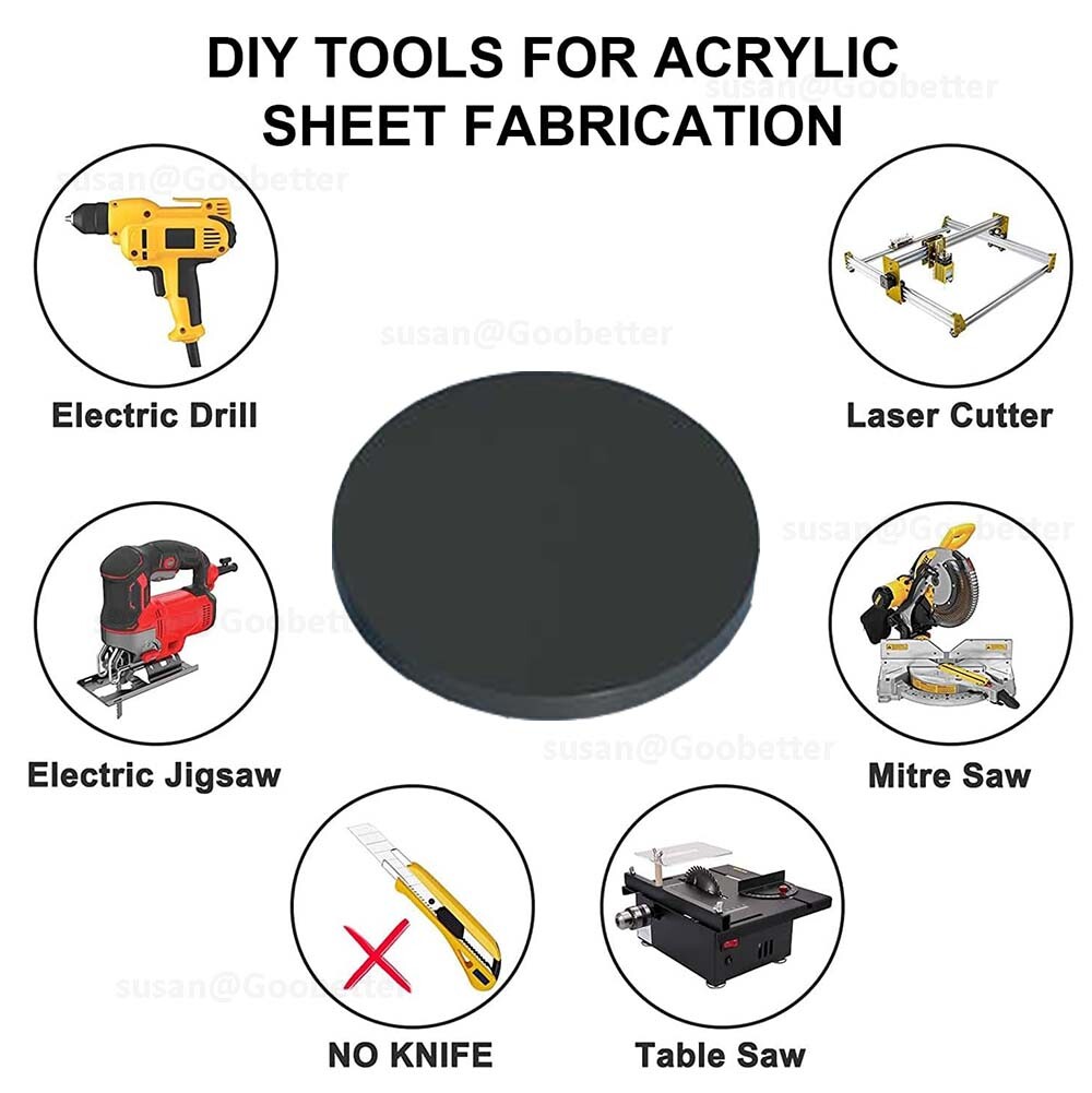 Circles Cut Disc Black PP Plastic Round Discs, Custom Sizes