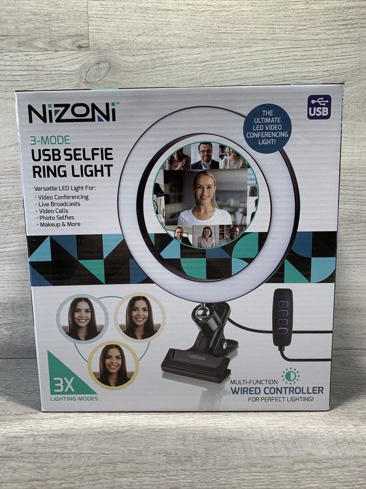 Nizoni USB Selfie Ring Light LED Video Tiktok YouTube 3 Mode Wired Controller